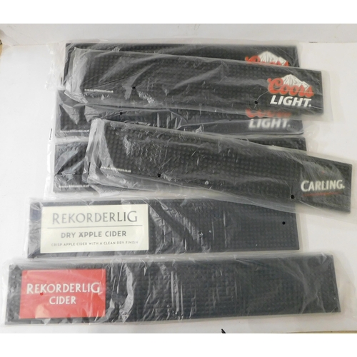 498 - Eight new and bagged bar runners - Coors Light, Carling and Rekorderlig