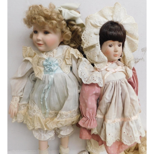 82 - Four porcelain dolls - no boxes