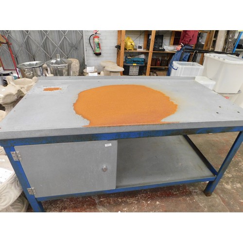 507 - Heavy duty workbench with cupboards