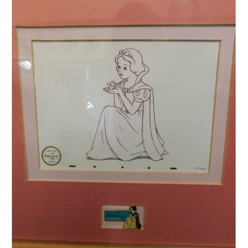 11 - 2 x framed Disney prints - Snow White & Jimney Cricket