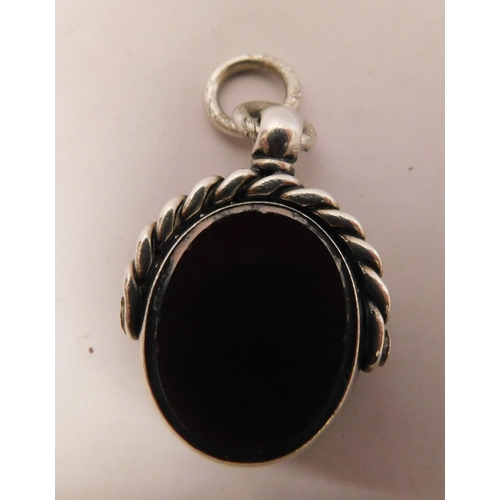 124A - Silver hallmarked spinning fob pendant