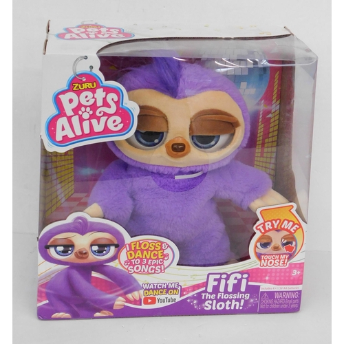 308 - New Zuro Pets Alive Fifi the Flossing Sloth