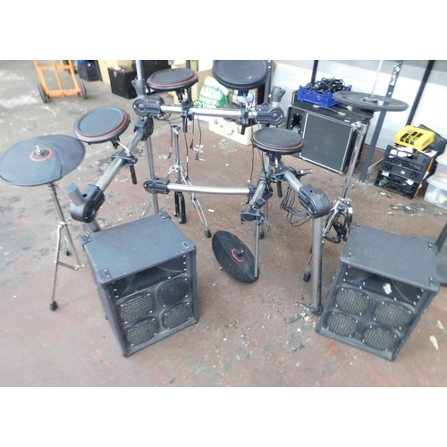 401 - Carlsbro electric drum kit and speakers - unchecked