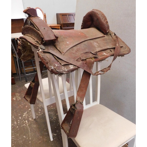 144 - Vintage large saddle - possibly for elephants