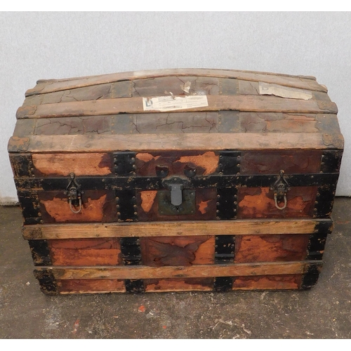 153 - Antique bow topped trunk