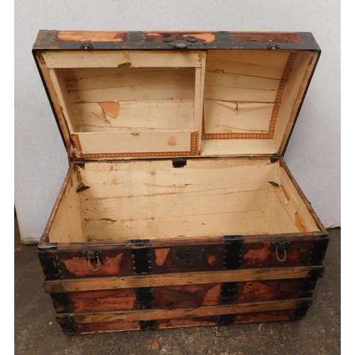 153 - Antique bow topped trunk