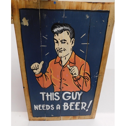 202 - Wooden beer sign