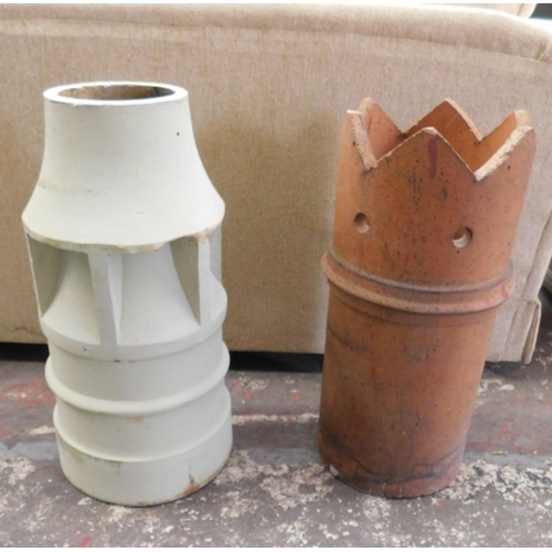 284 - Two small chimney pots (approx 25