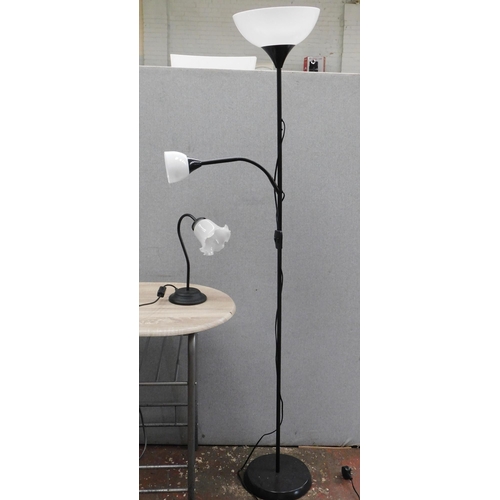 74 - Mother and baby standard lamp and small table lamp