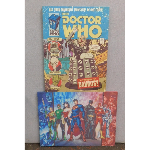 82 - Large Dr Who and Marvel canvas prints