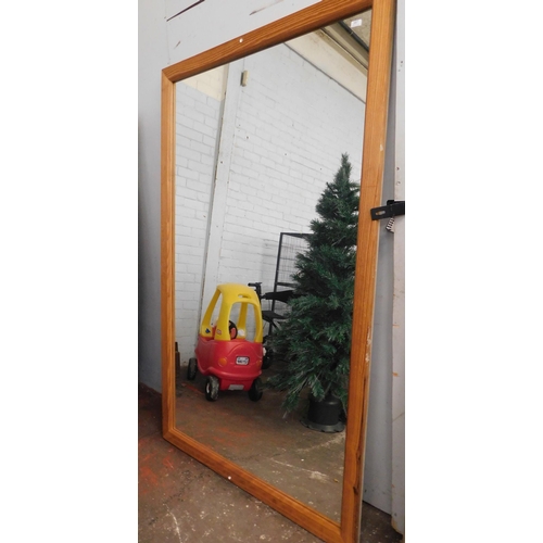 87 - VERY Large pine framed mirror  (app 6' x 4')