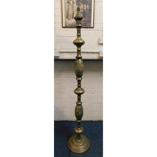 118 - Large floor standing Moroccan style brass lamp base - approx. 62