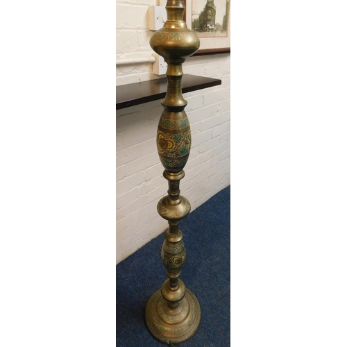 118 - Large floor standing Moroccan style brass lamp base - approx. 62