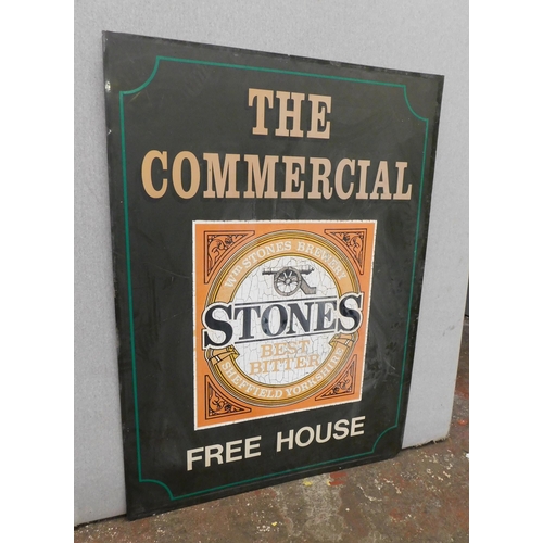 247 - 'The Commercial' pub sign Stones beer - approx. 34