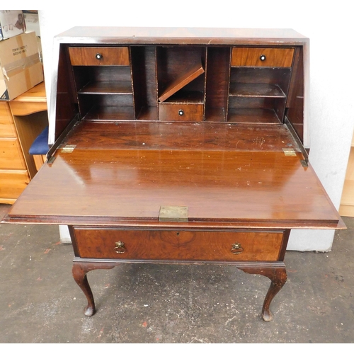 258 - Three drawer writing bureau