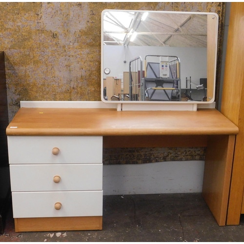 264 - Mid Century mirrored dressing table with three drawers