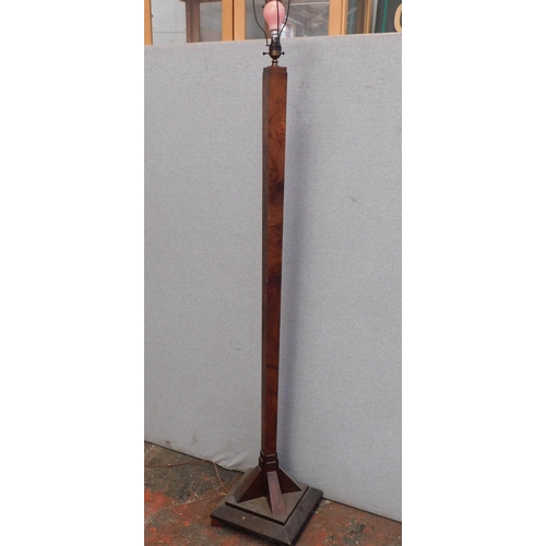 269 - Vintage walnut veneered standard lamp