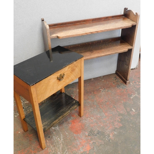 272 - Oak bookcase and small cabinet