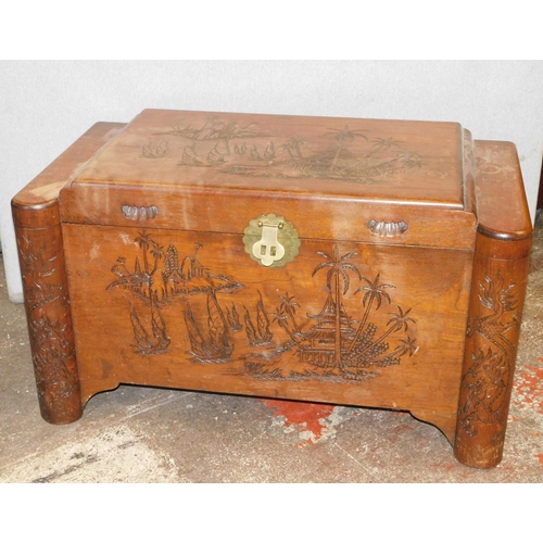 277 - Oriental coffer/blanket box