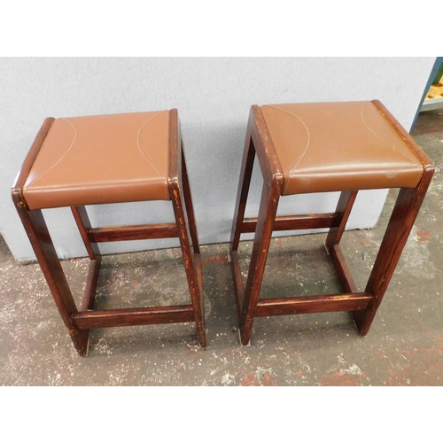 278 - Pair of wooden bar stools