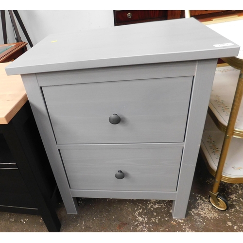 283 - Two drawer modern set of drawers - grey finish