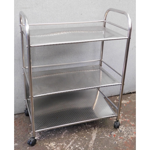 288 - Stainless steel tea trolley
