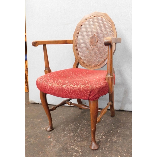 292 - Vintage rattan backed chair