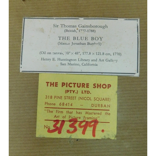 349 - Antique picture 'Sir Thomas Gainsborough' - 'The Blue Boy'