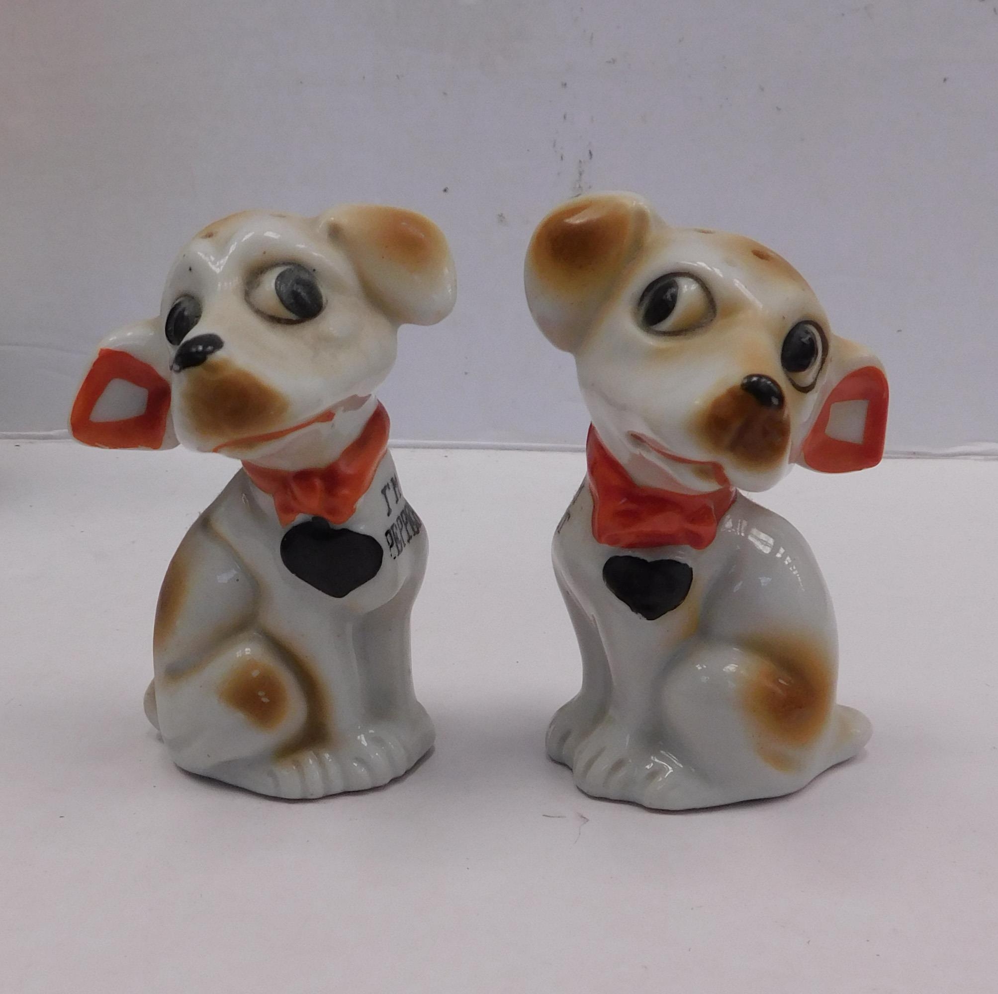 Vintage Japanese salt and pepper dogs