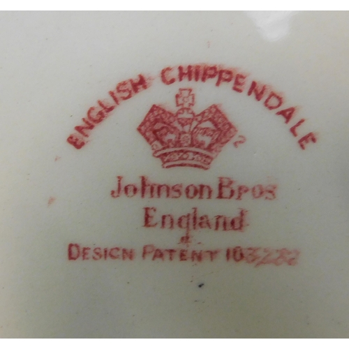 399 - Johnson Brothers 'English Chippendale' platter, sandwich and cake plate - no damage