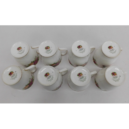 509 - Eight vintage Royal Albert 'Old Country Rose' coffee mugs in good condition - some are more worn tha... 