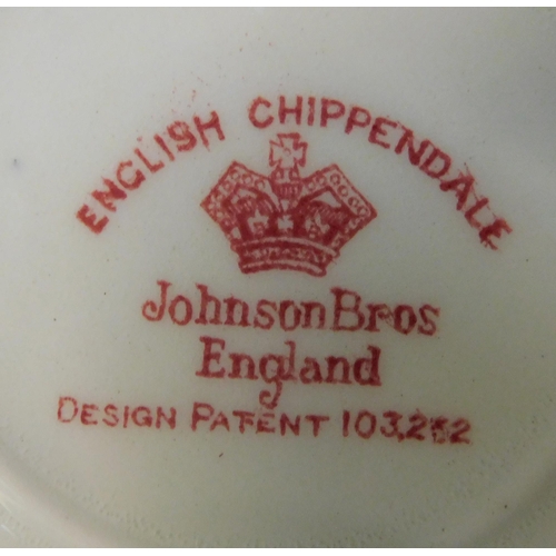 514 - Three Johnson Brothers 'English Chippendale' trios with bread and butter plates