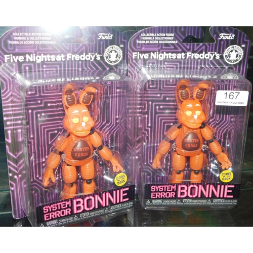 167 - 2x 'Five nights at Freddy's' Bonnie figures