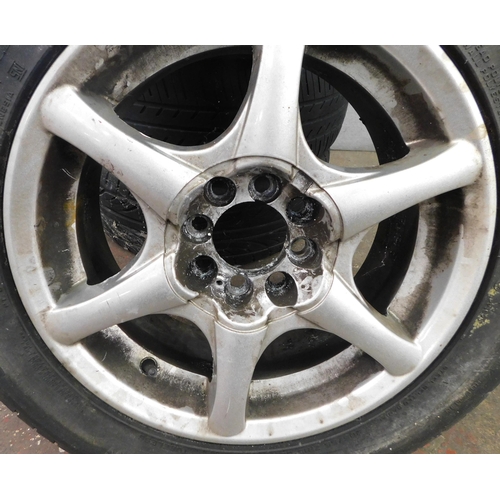 177 - Set of 4/5 stud alloy wheels - with tyres, 205/55 ZRIS - 100pcd