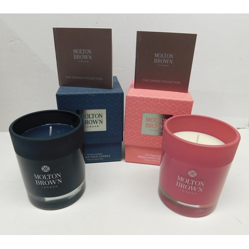 295A - Two Molton Brown single wick candles - Pink Pepperpod and Russian Leather