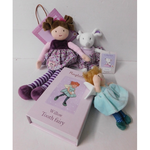 300 - Ragtales Tooth Fairy (boxed) with two soft teddies with tags