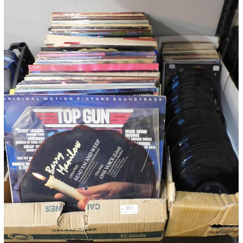 303 - Large box of vinyl LPS and 7