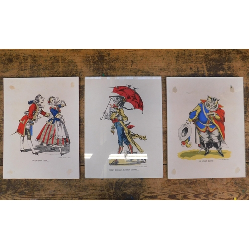 317 - Three French caricature prints