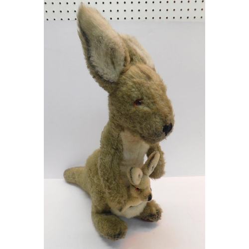 321 - Vintage Merrythought Kangaroo and Joey - approx. 20