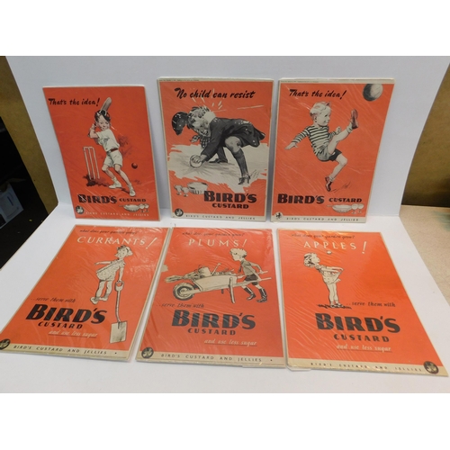 324 - Six 1940s Birds Custard advertisements (A4 size)