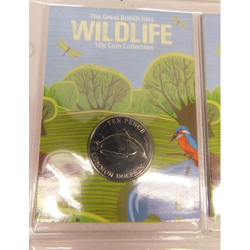 372 - The Great Britain Isles Wildlife 10p coin collection (six in total) and McVities £2 coin