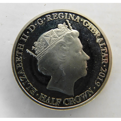 384 - 2019 WWII enamelled half crown