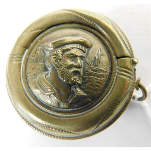 385 - WWI brass Naval vesta