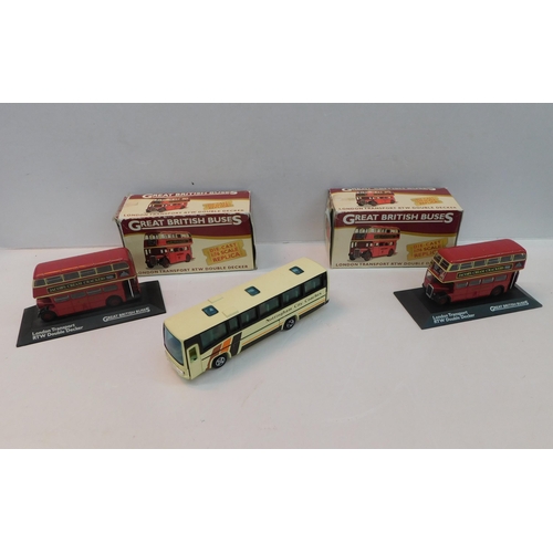 393 - Three collectable buses - incl. Corgi, Atlas etc.