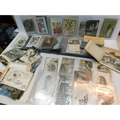 438 - Early postcard collection - incl. comical, war time, Victorian etc.