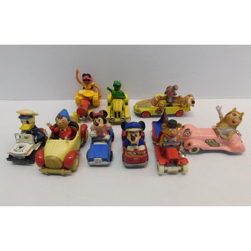 477 - Nine vintage Matchbox and Corgi collectable character vehicles