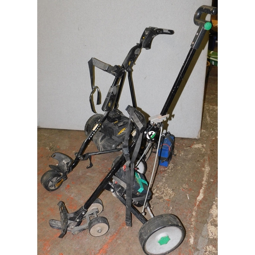 578 - Two battery operated golf trollies; Power Caddy and Hillbilly - unchecked