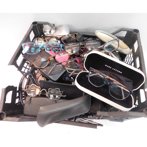 80 - Box of collectable/vintage prescription glasses - incl. Marc Jacobs, RayBan etc.