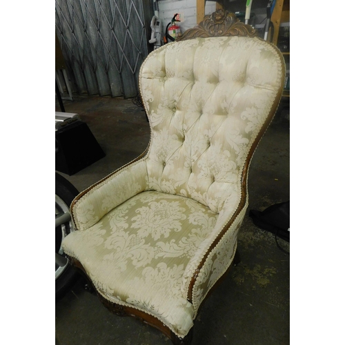 256 - Buttoned back nursing style chair