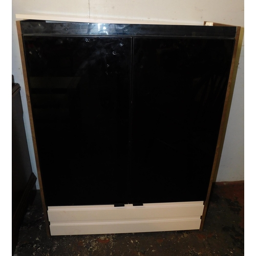 258 - Ikea glass fronted cabinet with lights